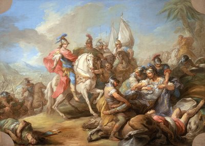 Der Sieg Alexanders über Porus, ca. 1738 von Carle van Loo